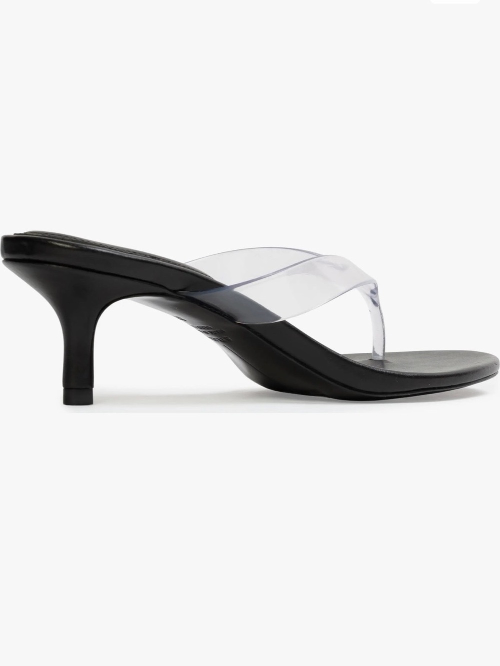 Black suede Studio Clear-Strap Kitten Heel Sandal